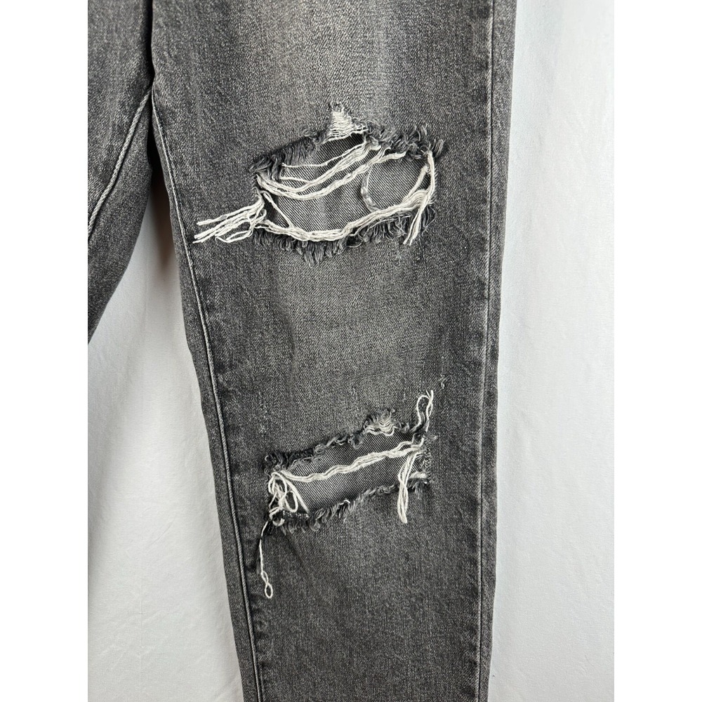 BDG Slim Straight Jeans 27 Black Distressed Ripped High Rise Grunge Streetwear - Picture 12 of 14